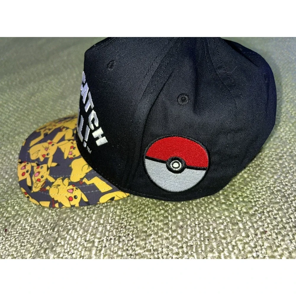Youth Pokemon Black 'GOTTA‎ CATCH 'EM All'Hat~Cap Snapback Adjustable-OSFM EUC